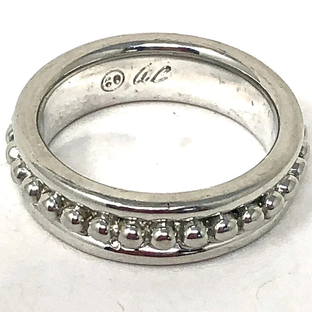 Dot Beaded Ring Sz 7  Aluminum Arthur Court Discontinued Jewelry
